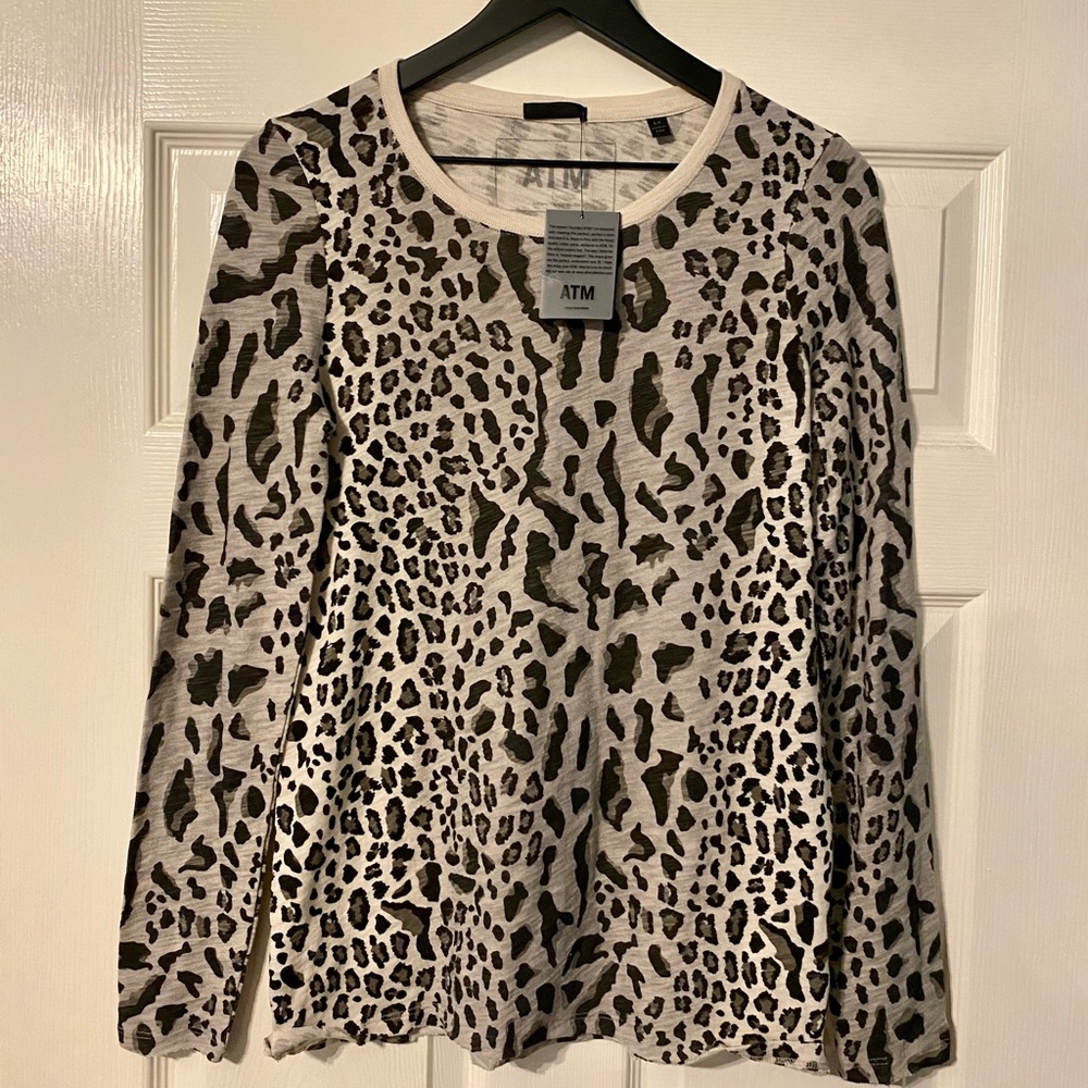 ATM Anthony Thomas Melillo - Mixed Leopard Print Long Sleeve Shirt (S/P - NWT)